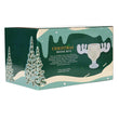 Load image into Gallery viewer, Glass 8oz Christmas Moose Mug Goblet Back of Green Holiday Box