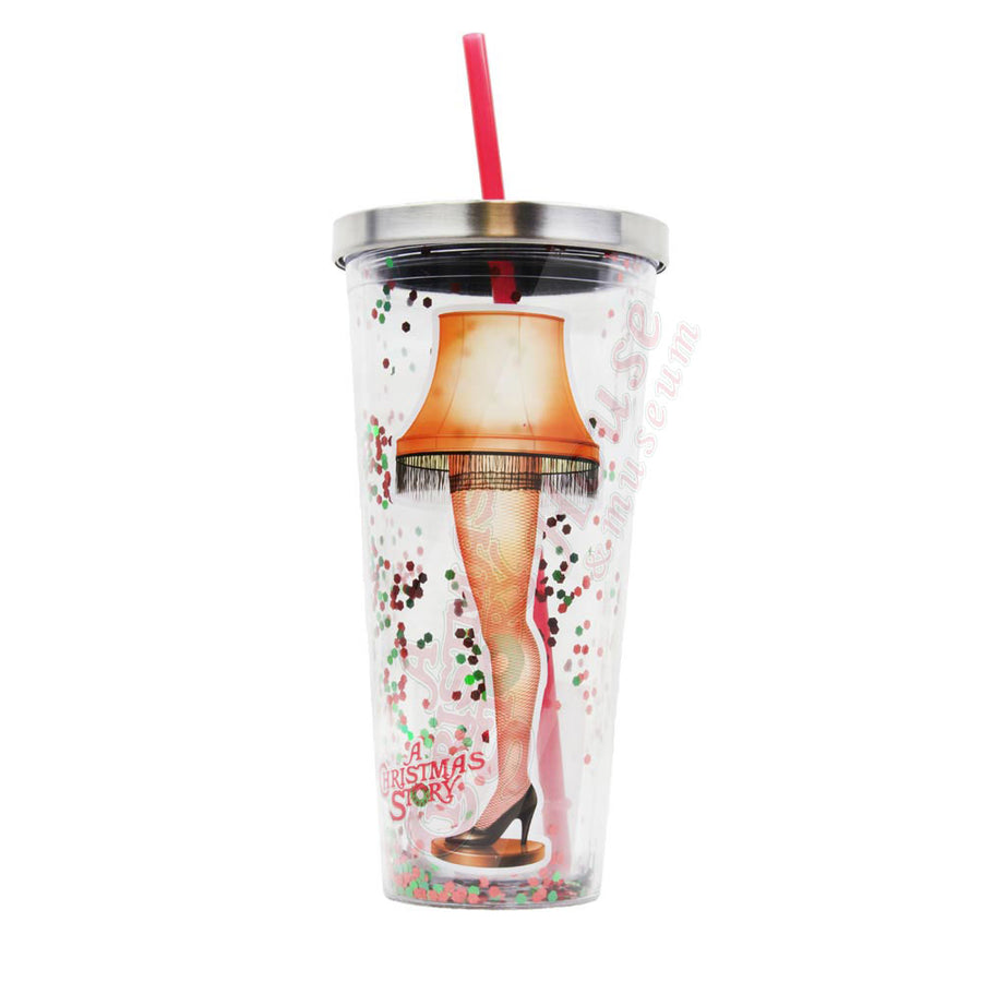 Leg Lamp 20oz Glitter Straw Cup From A Christmas Story