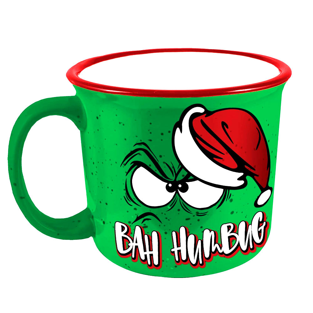 Grinch Bah Humbug 14oz Ceramic Camper Mug – Red Rider Leg Lamps