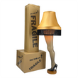 Load image into Gallery viewer, 50-inch deluxe leg lamp shown next to cardboard fragile shipping boxes
