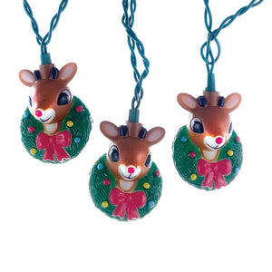 10-Light Rudolph The Red Nose Reindeer® Wreath Light Set