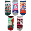 Load image into Gallery viewer, A Christmas Story officially licensed 5-pack ankle socks featuring logo, Pink Nightmare, You'll Shoot Your Eye Out, Major Award, and Oh Fudge designs

