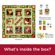 Load image into Gallery viewer, Contents of A Christmas Story Card Scramble game: board, action cards, space cards, and pieces
