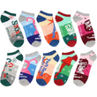 Load image into Gallery viewer, A Christmas Story 5-pack ankle socks back view showing both sides of all five pairs — adult size 9-11
