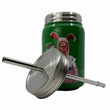 Load image into Gallery viewer, A Christmas Story Pink Nightmare 18 oz green insulated mason jar tumbler showing full "Deranged Easter Bunny" and "Pink Nightmare" graphic with A Christmas Story logo
