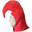 Load image into Gallery viewer, Side profile of the red felt Angry Elf hat with silver bell
