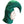 Load image into Gallery viewer, Green side of Christmas Angry Elf hat with red interior and silver bell
