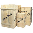 Load image into Gallery viewer, Group shot of the full size leg lamp wood crates for the 45 inch lamp, 50 inch leg lamp, 26 inch leg lamp and the leg only crate.
