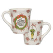 Load image into Gallery viewer, 18oz ceramic holiday mug featuring wreath design with “Best Way to Spread Christmas Cheer” quote and festive character illustration
