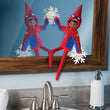 Load image into Gallery viewer, Scout Elf in a Spider-Man hoodie stuck to a bathroom mirror with snowflake suction cups
