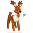 Load image into Gallery viewer, Elf Pets Reindeer plush shown at 9 inches tall with gold glitter heart charm
