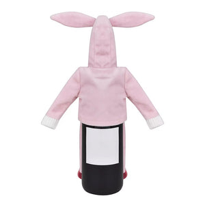 Pink Bunny Wine Cover (shhh....Elf on the Shelf Outfit) Back