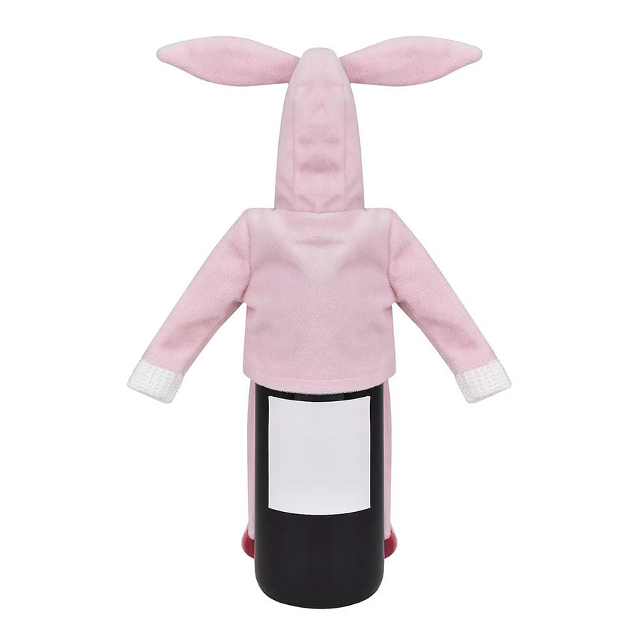 Pink Bunny Wine Cover (shhh....Elf on the Shelf Outfit) Back