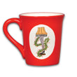 Load image into Gallery viewer, Red mug with a Christmas-themed design on a white background leg lamp
