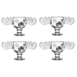 Load image into Gallery viewer, Clear 8 oz glass moose mug with antler handles on white background Set of 4
