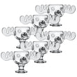 Load image into Gallery viewer, Clear 8 oz glass moose mug with antler handles on white background Set of 6
