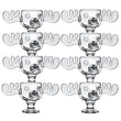 Load image into Gallery viewer, Clear 8 oz glass moose mug with antler handles on white background Set of 8
