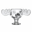 Load image into Gallery viewer, Clear 8 oz glass moose mug with antler handles on white background

