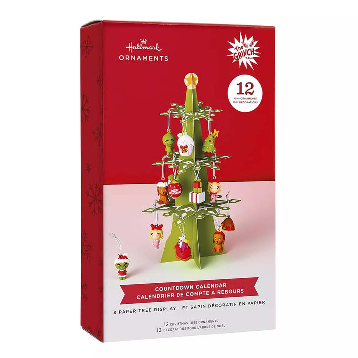 The Grinch Hallmark Countdown Calendar and Paper Tree Display