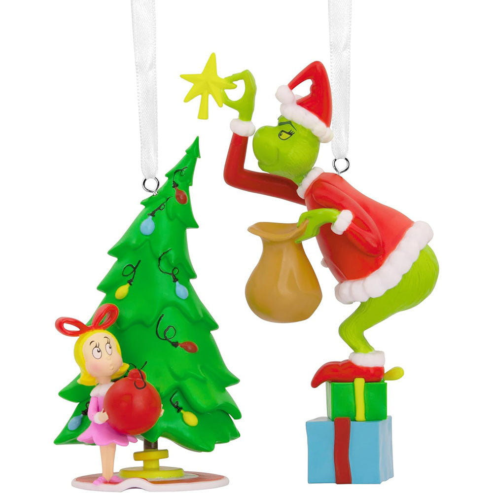 Hallmark Grinch & Cindy Lou Who Ornament Set – Red Rider Leg Lamps