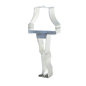 Front view of the leg lamp-shaped cookie cutter, featuring lampshade and leg outline.