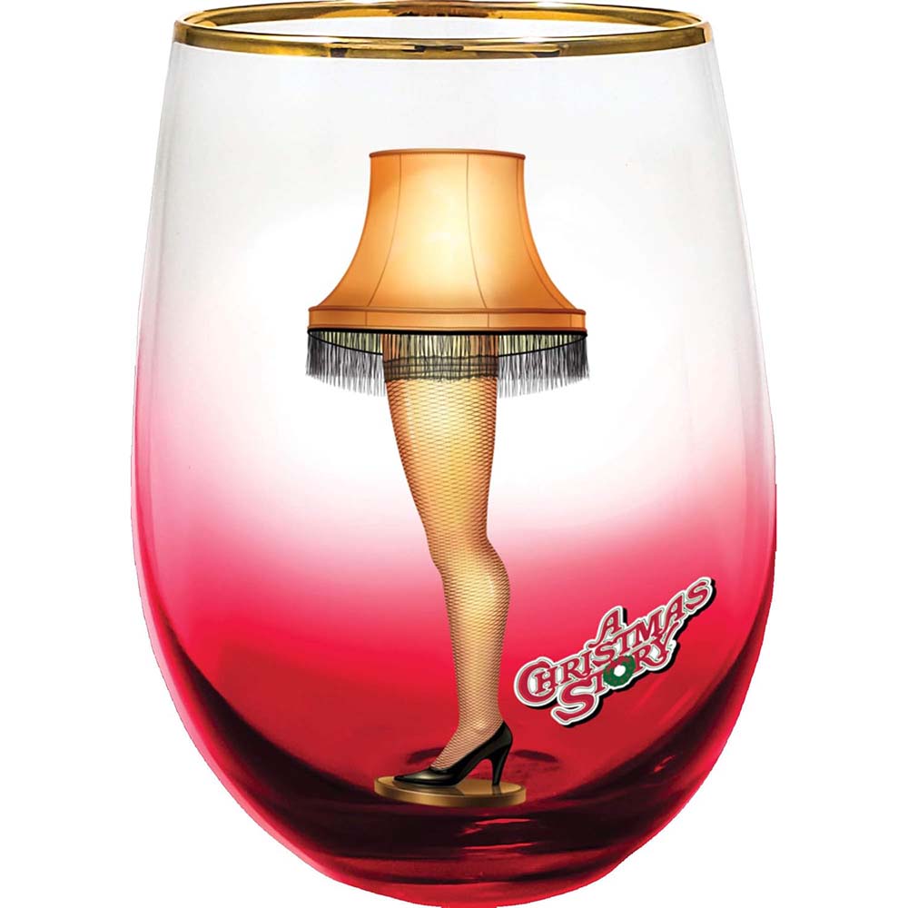 Leg Lamp 20oz Stemless Wine Glass – Red Ombre – Red Rider Leg Lamps