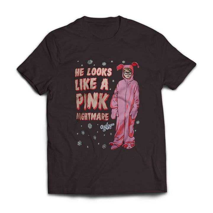 He Looks Like a Pink Nightmare Black Tee from A Christmas Story