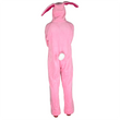 Load image into Gallery viewer, Pink bunny suit pajamas back view showing fluffy white pom-pom tail detail
