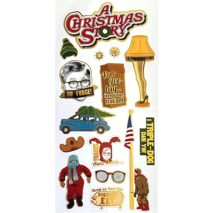 A Christmas Story Foil Stickers Leg Lamp Fragile Randy Flick Bunny Suit