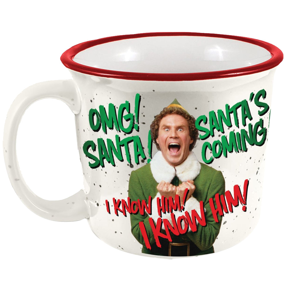 Buddy the Elf Coffee Mug Santa's Coming I KNOW HIM Christmas Movie