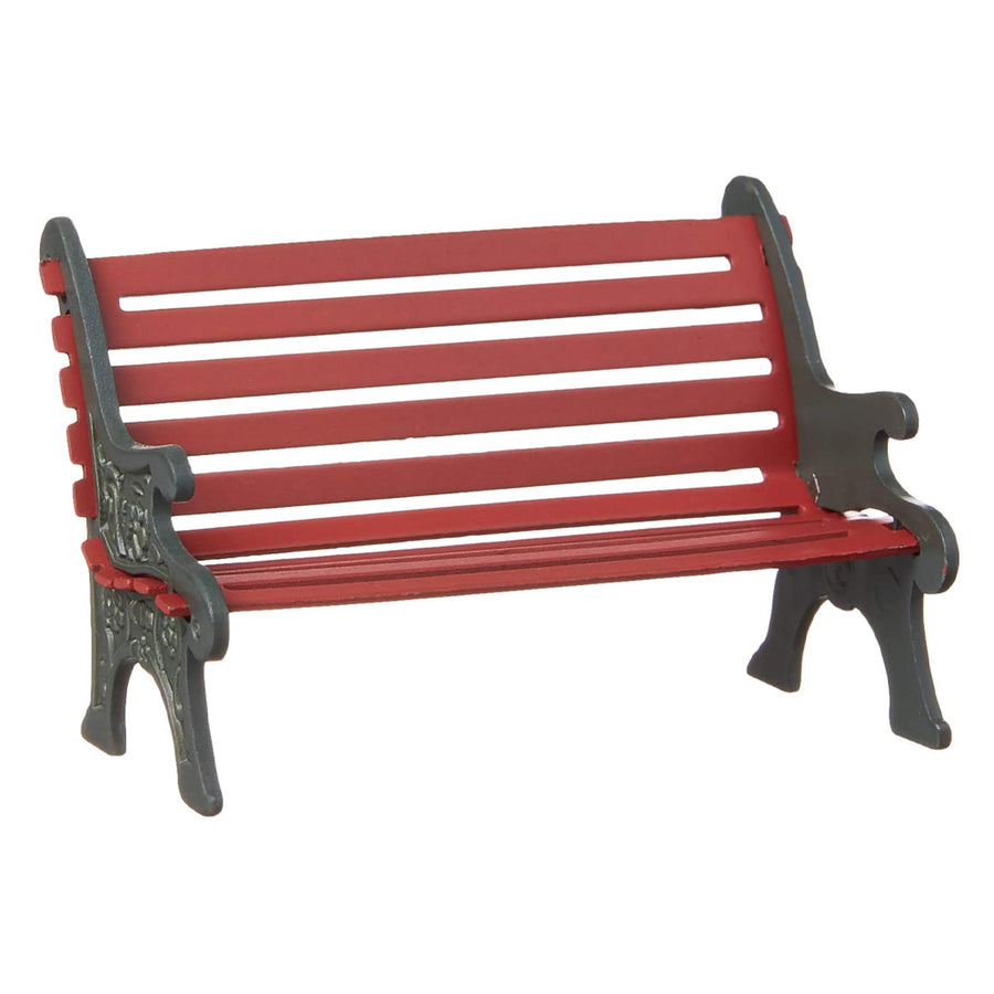 Red Wrought Iron Park Bench From Dept 56
