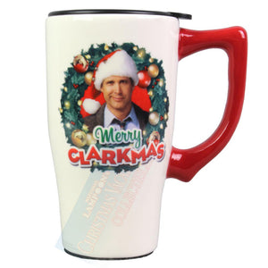 Merry Clarkmas Ceramic Travel Mug w/Lid From Christmas Vacation