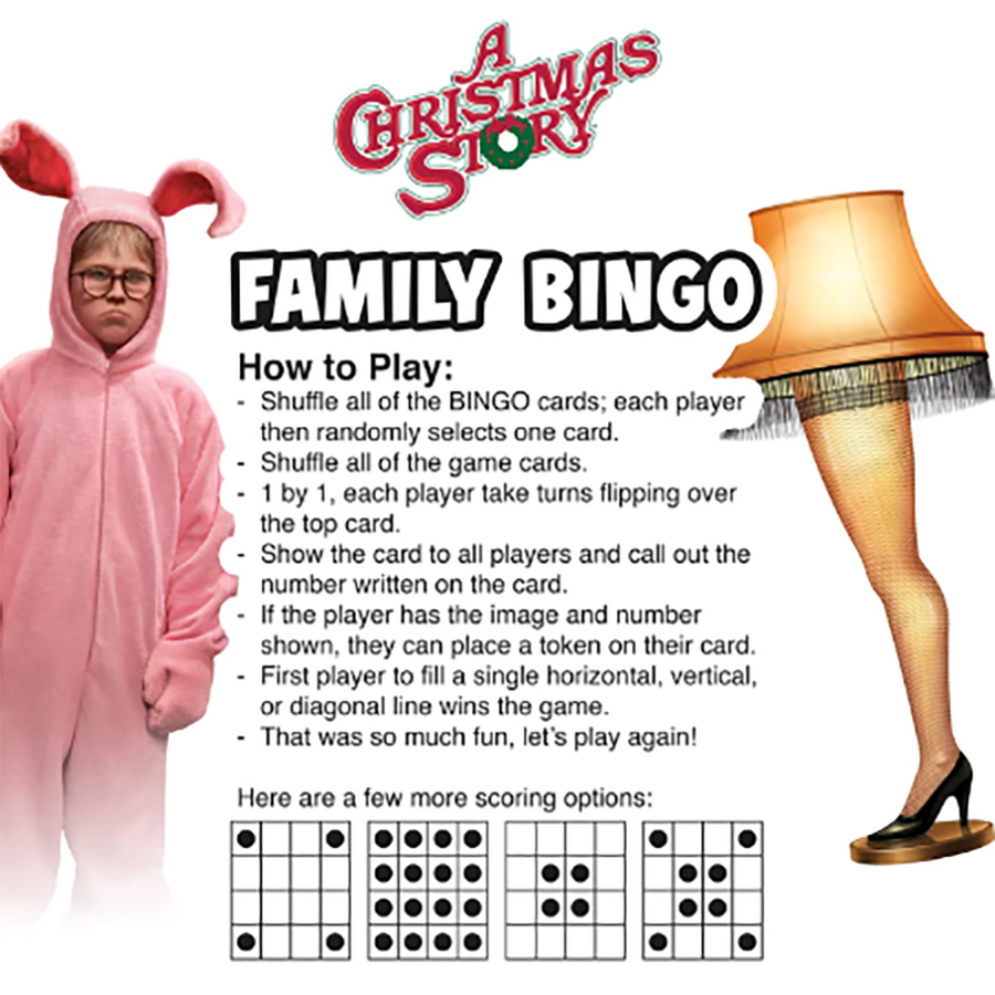 How to play A Christmas Story Family Bingo