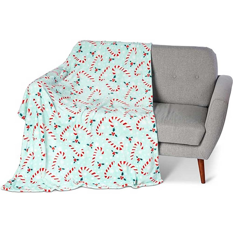 Candy Cane Snowflakes Silk Touch Throw Blanket Success #2