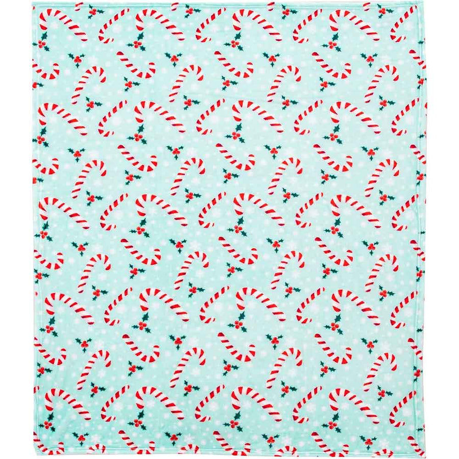 Candy Cane Snowflakes Silk Touch Throw Blanket