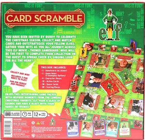 Elf Card Scramble Board Game Back Of Box