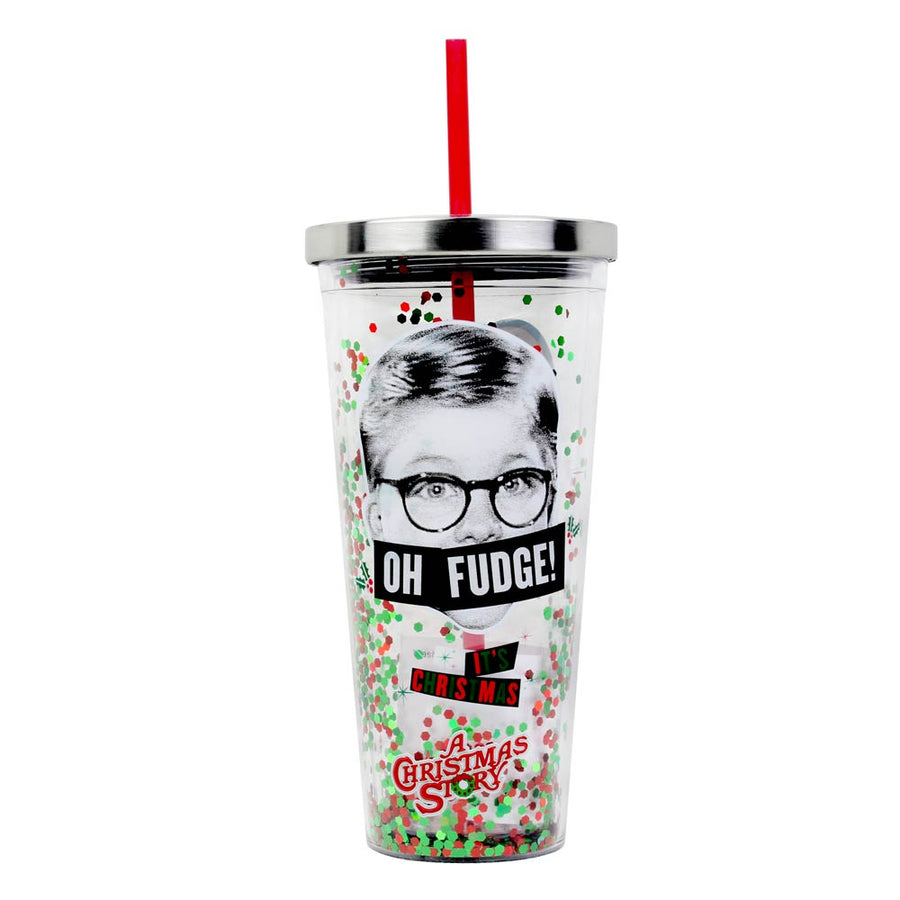 Oh Fudge 20oz Glitter Straw Cup From A Christmas Story – Red Rider Leg Lamps