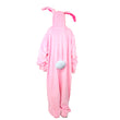 Load image into Gallery viewer, Pink bunny suit pajamas back view showing fluffy white pom-pom tail detail
