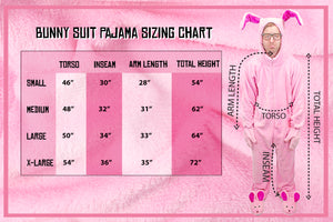 Deluxe Christmas Bunny Suit Pajamas SIzes
