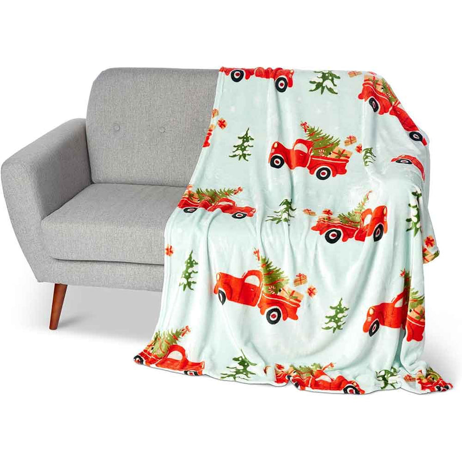 Christmas Truck Silk Touch Throw Blanket